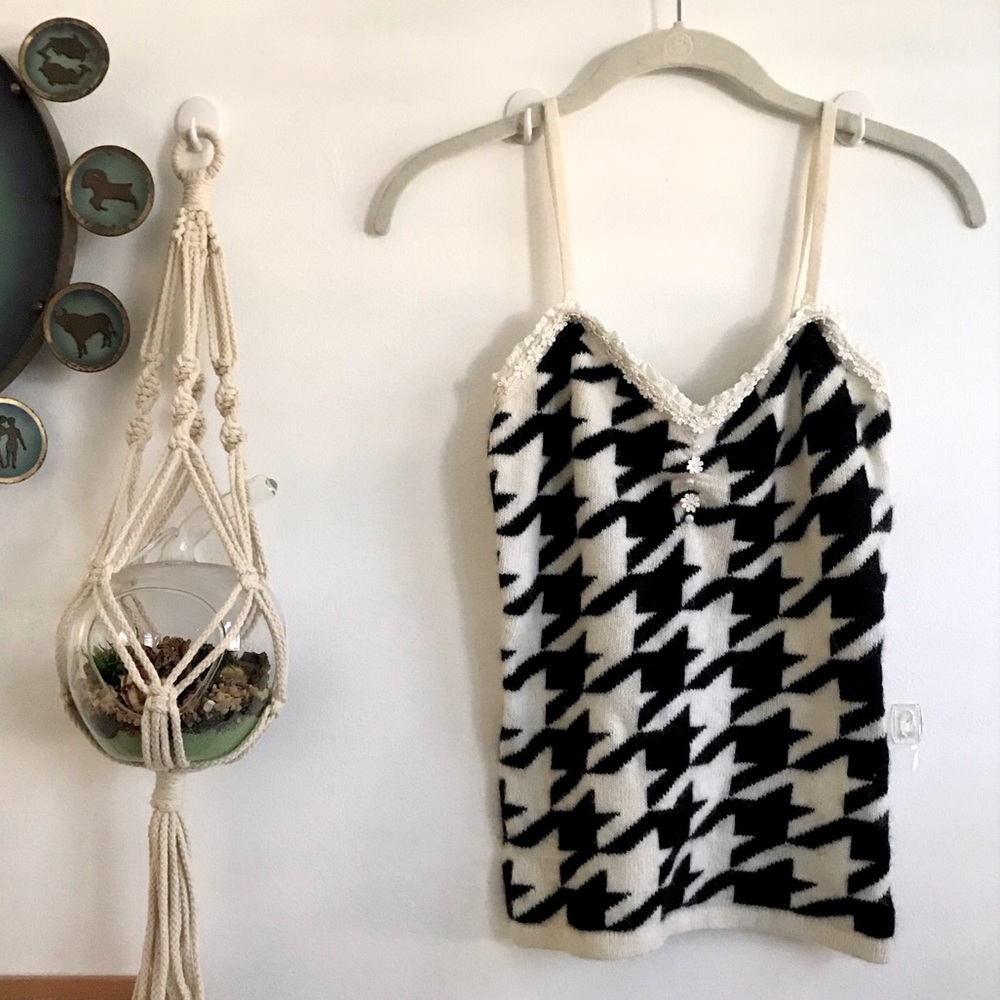 Japanese Cozy Houndstooth Cami